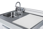 All-in-one combination kitchenette with refrigerator-freezer, sink, storage cabinet, and smooth-top range (Model ACK60ELSTW) - Ack Detail
