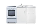 All-in-one combination kitchenette with refrigerator-freezer, sink, storage cabinet, and smooth-top range (Model ACK60ELSTW) - Front