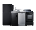 Accucold 81" Wide Kitchenette with Refrigerator-freezer, Dishwasher, Sink, and Smooth-top Range