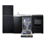 Accucold 81" Wide Kitchenette with Refrigerator-freezer, Dishwasher, Sink, and Smooth-top Range