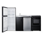 Accucold 81" Wide Kitchenette with Refrigerator-freezer, Dishwasher, Sink, and Smooth-top Range