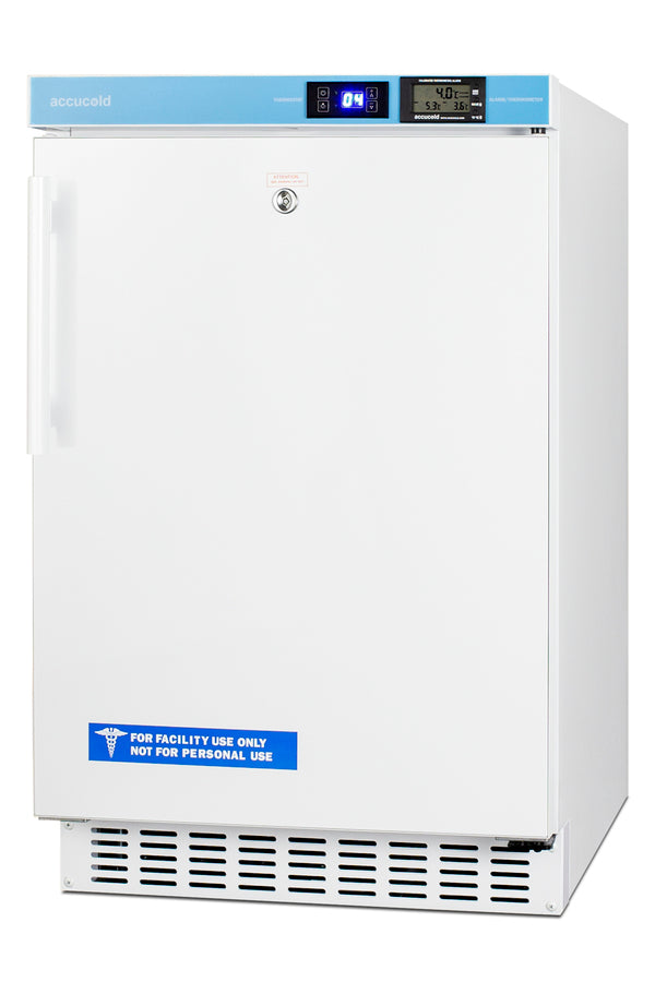 Built-in ADA compliant healthcare all-refrigerator with NIST calibrated alarm/thermometer (Model ACR45LCAL)