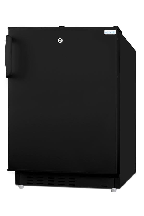 Accucold Built-in undercounter, ADA compliant refrigerator-freezer in black, Left Hinge – ADA302BRFZLHD - Angle