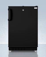 Accucold Built-in undercounter, ADA compliant refrigerator-freezer in black, Stainless Steel, Towel Bar, Left Hinge –