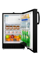 Accucold Built-in undercounter, ADA compliant refrigerator-freezer in black, Left Hinge – ADA302BRFZLHD - Full 1