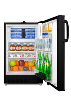Accucold Built-in undercounter, ADA compliant refrigerator-freezer in black, Stainless Steel, Towel Bar, Left Hinge – AD