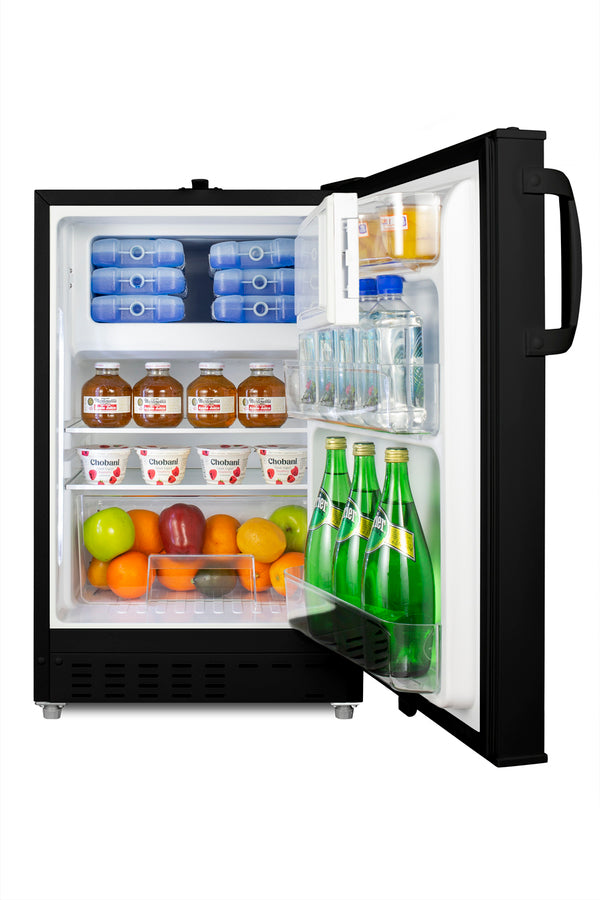 Accucold Built-in undercounter, ADA compliant refrigerator-freezer in black, Stainless Steel, Towel Bar, Left Hinge – AD