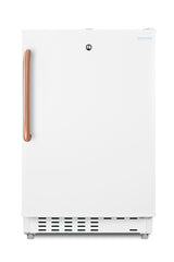 20" wide built-in undercounter ADA compliant refrigerator-freezer with a front lock and copper handle, ADA (Model ADA302