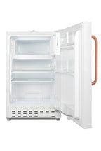 20" wide built-in undercounter ADA compliant refrigerator-freezer with a front lock and copper handle, ADA (Model ADA302