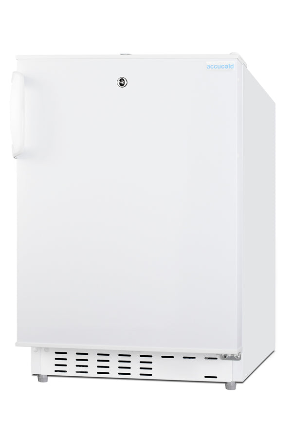 Accucold 20" wide built-in undercounter ADA compliant refrigerator-freezer with a front lock, ADA (Model ADA302RFZLHD)