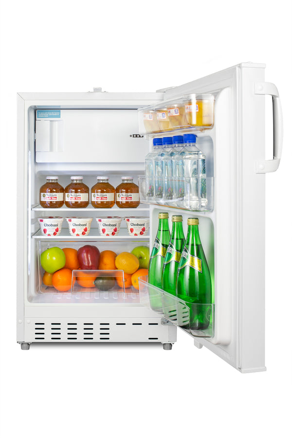 Accucold 20" wide built-in undercounter ADA compliant refrigerator-freezer with a front lock, ADA (Model ADA302RFZLHD)
