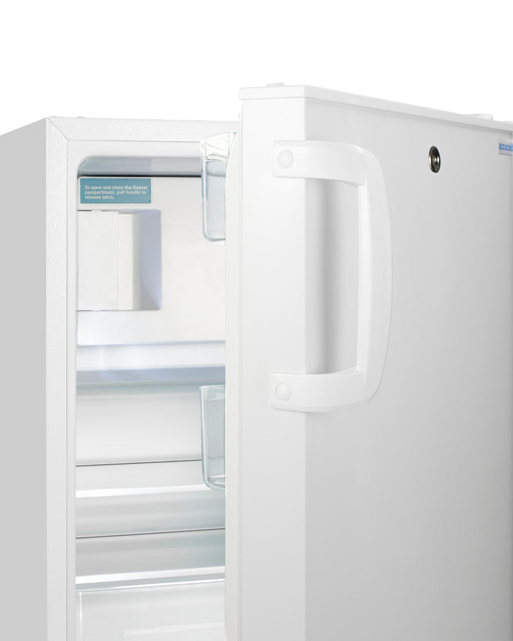 Accucold 20" wide built-in undercounter ADA compliant refrigerator-freezer with a front lock, ADA (Model ADA302RFZLHD)