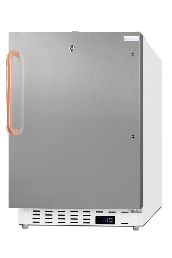 Accucold Built-in ADA compliant vaccine all-freezer with stainless steel door, copper handle, and lock, ADA (Model ADA305AFSSTBCLHD)