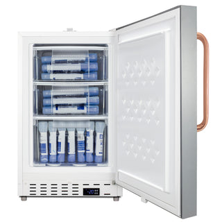Built-in ADA compliant vaccine all-freezer with stainless steel door, copper handle, and lock, ADA (Model ADA305AFSSTBCLHD)