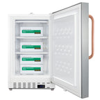 Accucold Built-in ADA compliant vaccine all-freezer with stainless steel door, copper handle, and lock, ADA (Model ADA305AFSSTBCLHD)