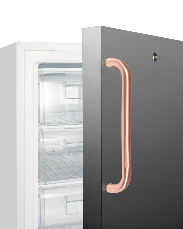 Accucold Built-in ADA compliant vaccine all-freezer with stainless steel door, copper handle, and lock, ADA (Model ADA305AFSSTBCLHD)