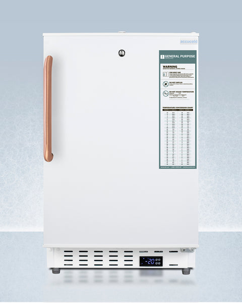 Accucold Built-in undercounter -25ºC ADA compliant all-freezer in white with lock, Towel Bar, Left Hinge –