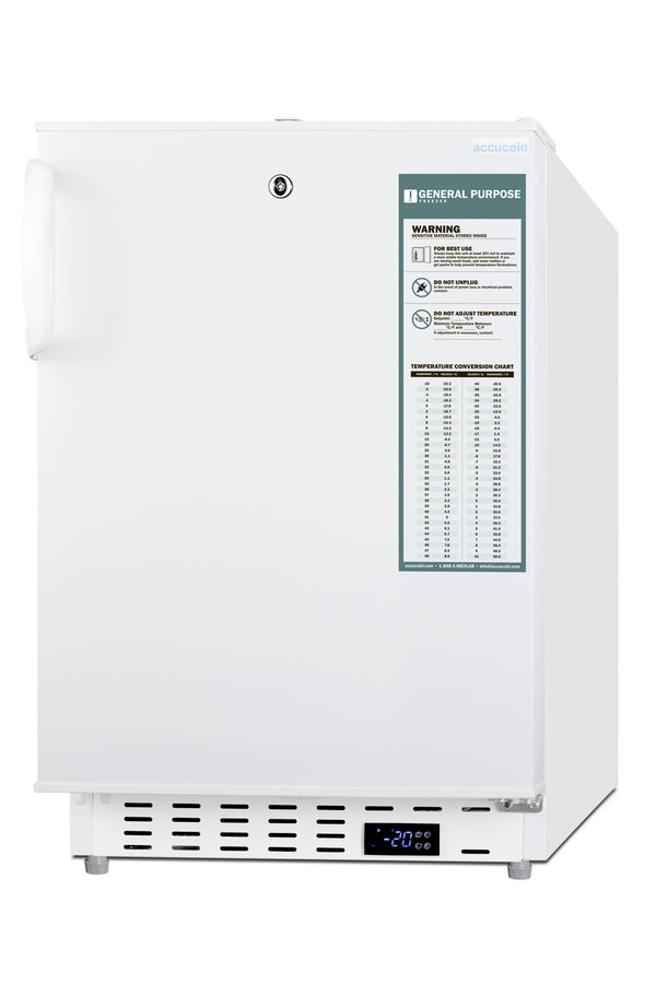 Accucold Built-in undercounter -25ºC ADA compliant all-freezer in white with lock – ADA305AF - Angle
