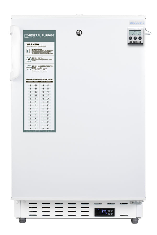 Built-in ADA compliant healthcare all-refrigerator with alarm/thermometer, ADA (Model ADA404REFAL)