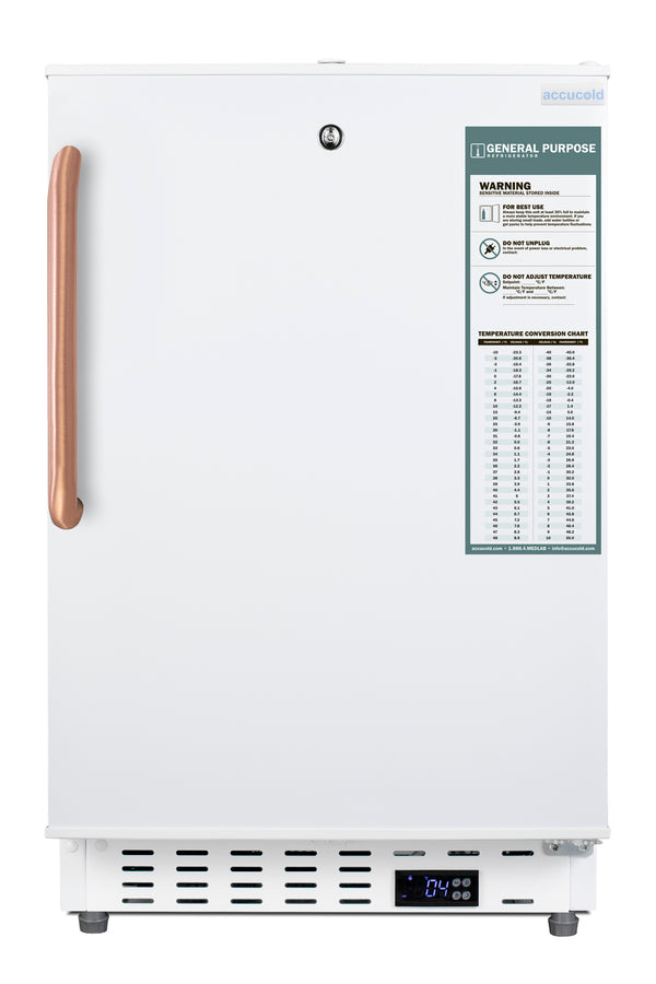 Accucold Built-in ADA compliant healthcare all-refrigerator with lock and copper handle, ADA (Model ADA404REFTBCLHD)