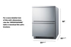 Accucold 24" wide indoor/outdoor ADA compliant 2-drawer all-freezer (Model ADFD2D24PNR)
