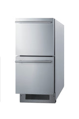 15" wide indoor/outdoor ADA compliant drawer refrigerator in stainless steel