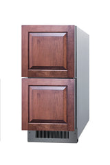 15" wide indoor/outdoor ADA compliant drawer refrigerator in stainless steel
