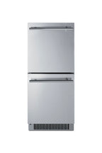 15" wide indoor/outdoor ADA compliant drawer refrigerator in stainless steel