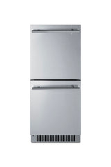 15" wide indoor/outdoor ADA compliant drawer refrigerator in stainless steel