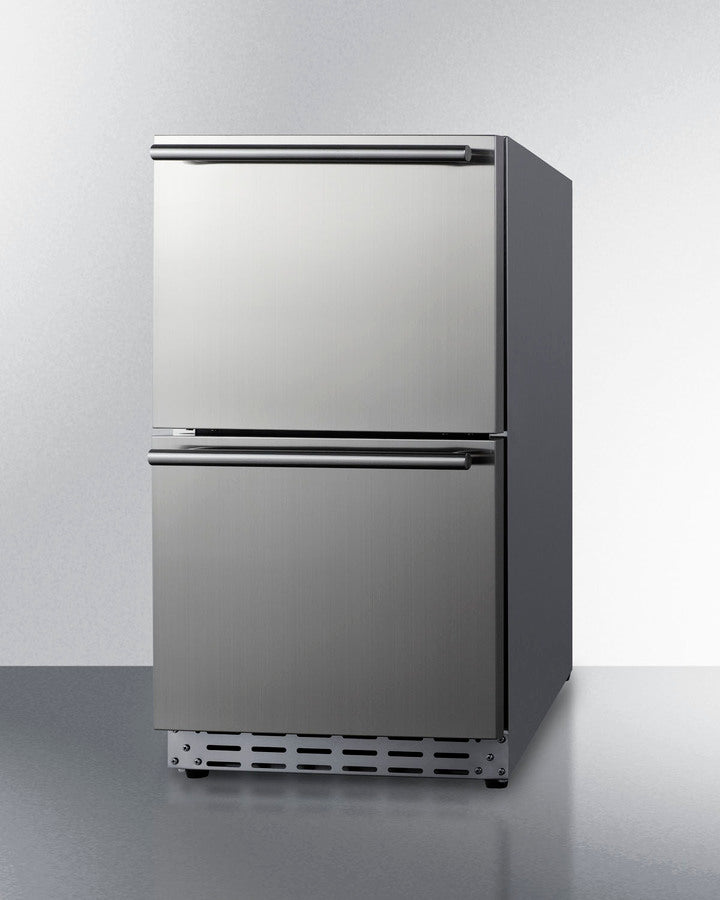 Accucold 18" wide indoor/outdoor ADA compliant drawer refrigerator in stainless steel
