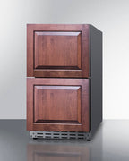 Accucold 18" wide indoor/outdoor ADA compliant panel-ready drawer refrigerator in stainless steel