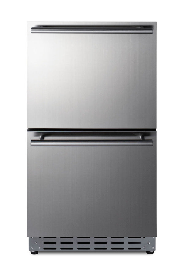 18" wide indoor/outdoor ADA compliant panel-ready drawer refrigerator in stainless steel - Front