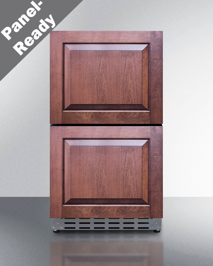 18" wide indoor/outdoor ADA compliant panel-ready drawer refrigerator in stainless steel - Front 3 PR