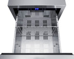 18" wide indoor/outdoor ADA compliant panel-ready drawer refrigerator in stainless steel - Open