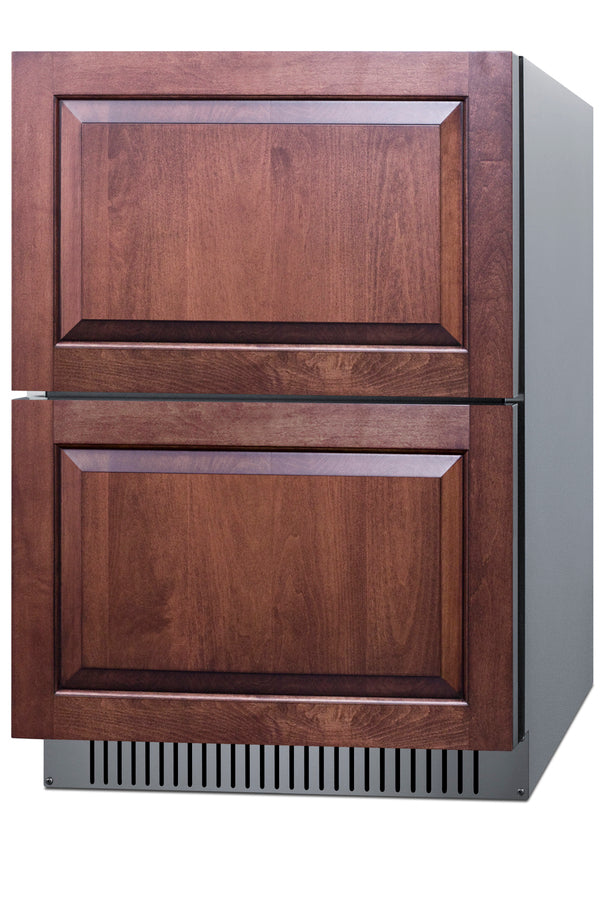 Accucold 24 in. wide ADA compliant 2-drawer all-refrigerator for indoor or outdoor, Stainless Steel – ADRD241CSS - Angle