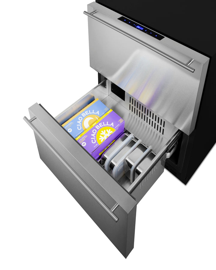 24" wide panel-ready indoor/outdoor ADA compliant 2-drawer all-refrigerator-freezer