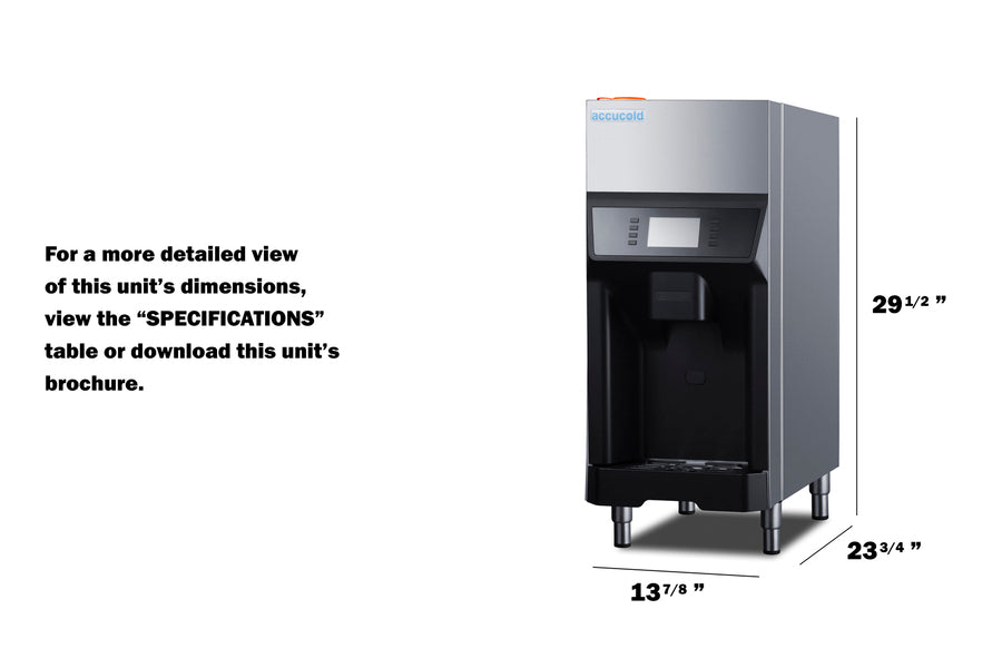 Accucold ENERGY STAR certified commercial ice + water dispenser with 220 lb – AIWD220 - Dimensions