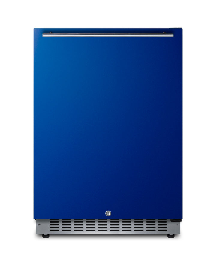 Built-in undercounter ADA compliant all-refrigerator with cobalt blue door, stainless steel handle, black cabinet, door (Model AL54B) Secondary image