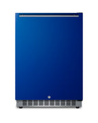 Accucold Built-in undercounter ADA compliant all-refrigerator with cobalt blue door, stainless steel handle, black cabinet, door (Model AL54B)