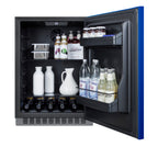 Accucold Built-in undercounter ADA compliant all-refrigerator with cobalt blue door, stainless steel handle, black cabinet, door (Model AL54B)