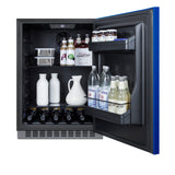 Accucold Built-in undercounter ADA compliant all-refrigerator with cobalt blue door, stainless steel handle, black cabinet, door (Model AL54B)