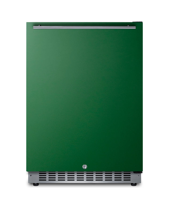 Accucold Built-in undercounter ADA compliant all-refrigerator with emerald green door, stainless steel handle, black cabinet, doo (Model AL54GLHD)