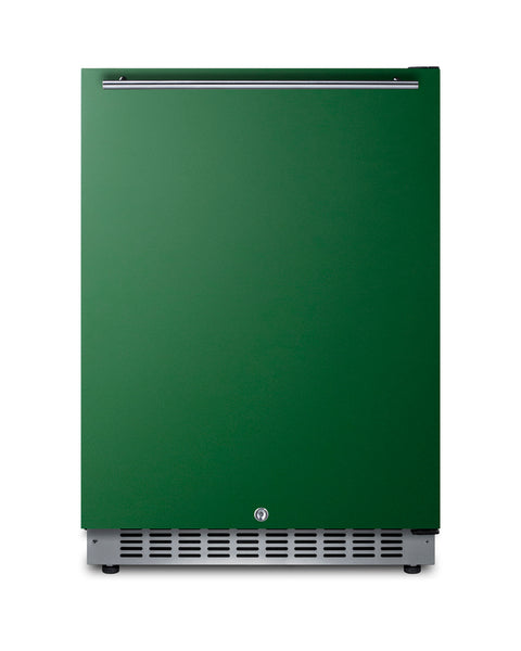Accucold Built-in undercounter ADA compliant all-refrigerator with emerald green door, stainless steel handle, black cabinet, doo (Model AL54GLHD)