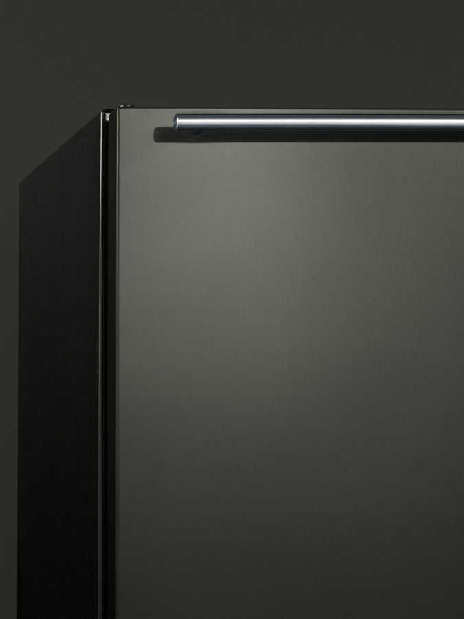 Accucold Built-in undercounter ADA compliant all-refrigerator with black stainless steel door, horizontal handle, black cabinet, (Model AL54KSHHLHD)