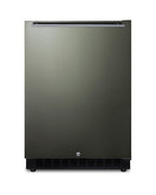 Accucold Built-in undercounter ADA compliant all-refrigerator with black stainless steel door, horizontal handle, black cabinet, (Model AL54KSHHLHD)