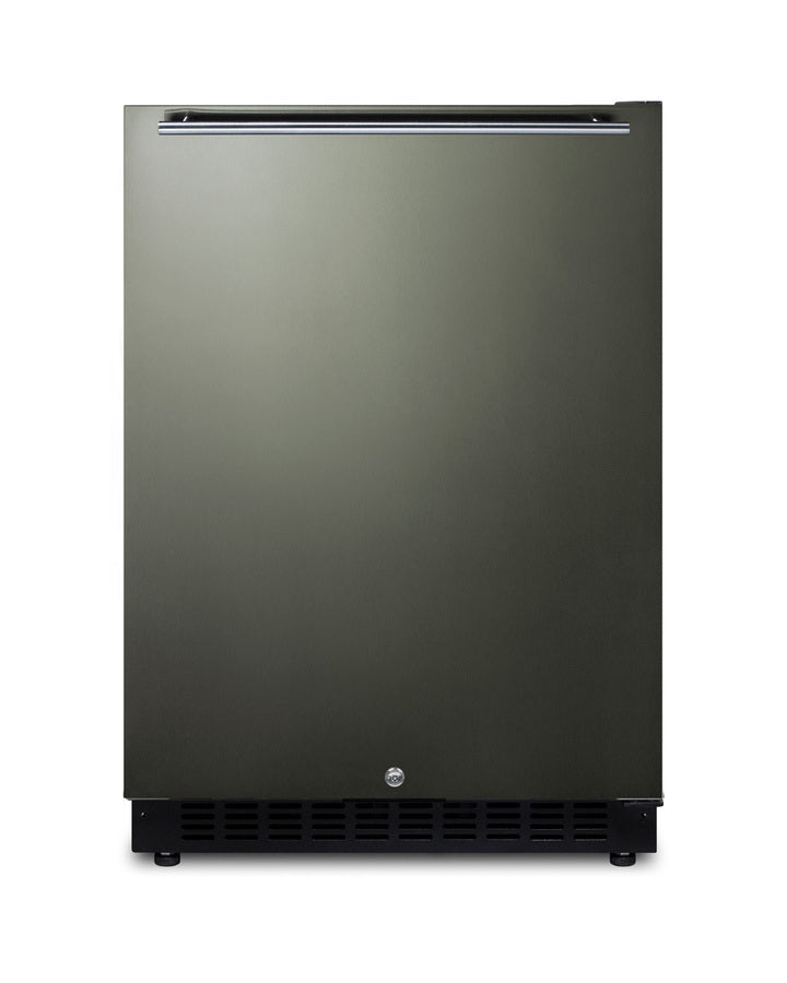 Accucold Built-in undercounter ADA compliant all-refrigerator with black stainless steel door, horizontal handle, black cabinet, (Model AL54KSHHLHD)