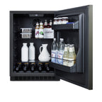 Accucold Built-in undercounter ADA compliant all-refrigerator with black stainless steel door, horizontal handle, black cabinet, (Model AL54KSHHLHD)