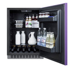 Accucold Built-in undercounter ADA compliant all-refrigerator with lavender purple door, stainless steel handle, black cabinet, d (Model AL54P)