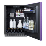 Accucold Built-in undercounter ADA compliant all-refrigerator with lavender purple door, stainless steel handle, black cabinet, d (Model AL54P)