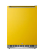 Accucold Built-in undercounter ADA compliant all-refrigerator with saffron gold door, stainless steel handle, black cabinet, door (Model AL54YLHD)